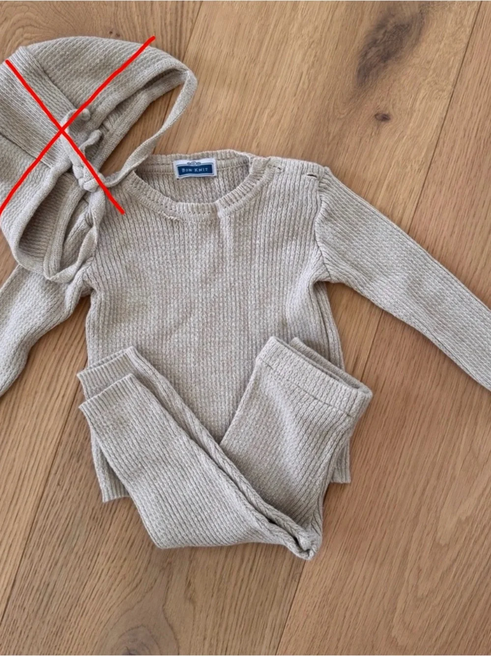 Bon Knit Neutral baby knit matching set